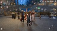 Multiple people in the Golden Hour of Honkai Star Rail with red suitcases (Image via HoYoverse)